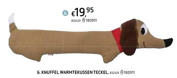 Promoties Knuffel warmtekussen teckel - Huismerk - Dreamland - Geldig van 22/10/2020 tot 06/12/2020 bij Dreamland