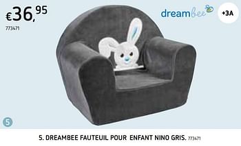 Promotions Dreambee fauteuil pour enfant nino gris - Dreambee - Valide de 22/10/2020 à 06/12/2020 chez Dreamland
