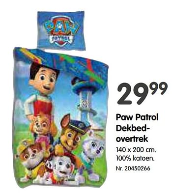 Promoties Paw patrol dekbedovertrek - PAW  PATROL - Geldig van 14/10/2020 tot 30/11/2020 bij Fun