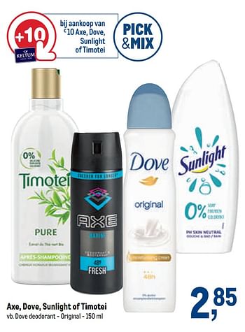 Promoties Dove deodorant - original - Dove - Geldig van 21/10/2020 tot 03/11/2020 bij Makro