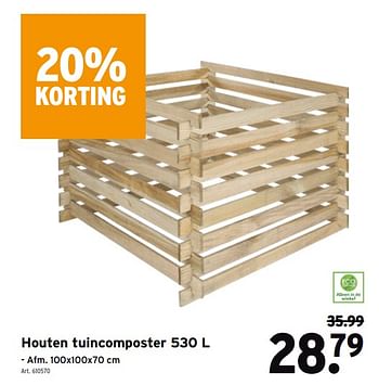 Promoties Houten tuincomposter - Huismerk - Gamma - Geldig van 21/10/2020 tot 03/11/2020 bij Gamma