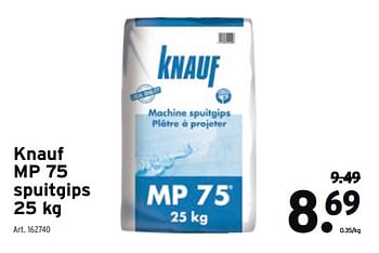 Promoties Knauf mp 75 spuitgips - Knauf - Geldig van 21/10/2020 tot 03/11/2020 bij Gamma