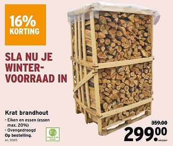 Promoties Krat brandhout - Huismerk - Gamma - Geldig van 21/10/2020 tot 03/11/2020 bij Gamma