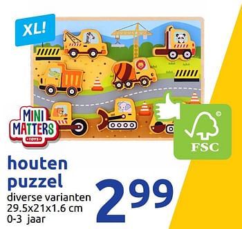 Promoties Houten puzzel - Mini Matters - Geldig van 14/10/2020 tot 10/11/2020 bij Action