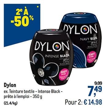 Promotions Dylon teinture textile - intense black - Dylon - Valide de 21/10/2020 à 03/11/2020 chez Makro