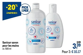 Promotions Sanicur savon pour les mains - Sanicur - Valide de 21/10/2020 à 03/11/2020 chez Makro