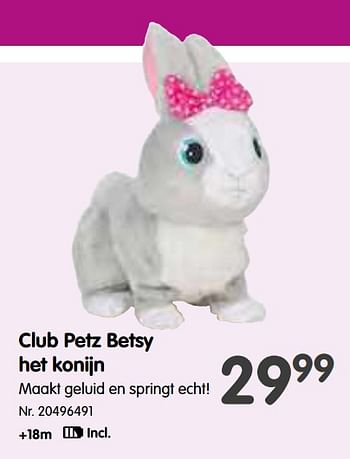 Huismerk - Fun Club petz betsy het konijn - Promotie bij Fun