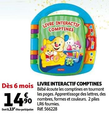 Promotion Auchan Ronq Livre Interactif Comptines Fisher Price Jouets Valide Jusqua 4 Promobutler