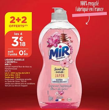 Promotions Liquide vaisselle secrets mir - Mir - Valide de 14/10/2020 à 19/10/2020 chez Bi1
