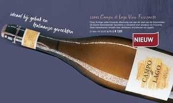 Promotions Campo di lago vino frizzante - Mousseux - Valide de 28/09/2020 à 28/03/2021 chez Bofrost