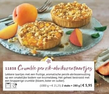 Promoties Crumble perzik-abrikozentaartjes - Huismerk - Bofrost - Geldig van 28/09/2020 tot 28/03/2021 bij Bofrost