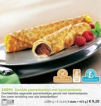 Promoties Gevulde pannenkoekjes met hazelnootpasta - Huismerk - Bofrost - Geldig van 28/09/2020 tot 28/03/2021 bij Bofrost