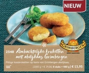 Promoties Ambachtelijke kroketten met abdijkaas grimbergen - Huismerk - Bofrost - Geldig van 28/09/2020 tot 28/03/2021 bij Bofrost