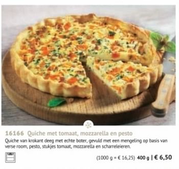 Promoties Quiche met tomaat mozzarella en pesto - Huismerk - Bofrost - Geldig van 28/09/2020 tot 28/03/2021 bij Bofrost