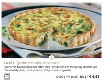 Promoties Quiche met zalm en spinazie - Huismerk - Bofrost - Geldig van 28/09/2020 tot 28/03/2021 bij Bofrost