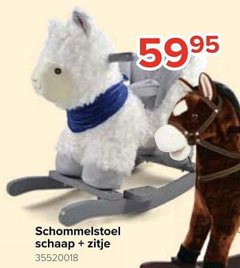 Promoties Schommelstoel schaap + zitje - Huismerk - Euroshop - Geldig van 17/10/2020 tot 06/12/2020 bij Euro Shop