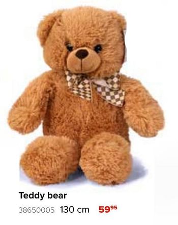 Promoties Teddy bear 130 cm - Huismerk - Euroshop - Geldig van 17/10/2020 tot 06/12/2020 bij Euro Shop