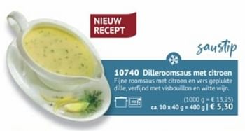 Promotions Dilleroomsaus met citroen - Produit maison - Bofrost - Valide de 28/09/2020 à 28/03/2021 chez Bofrost