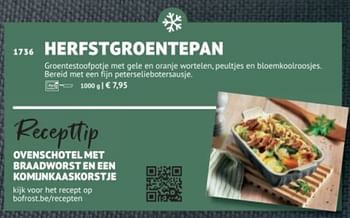 Promotions Herfstgroentepan - Produit maison - Bofrost - Valide de 28/09/2020 à 28/03/2021 chez Bofrost
