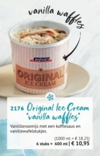 Promotions Original ice cream vanilla waffles - Produit maison - Bofrost - Valide de 28/09/2020 à 28/03/2021 chez Bofrost