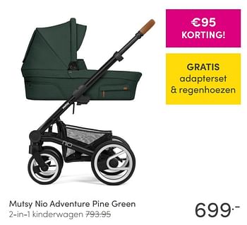 Promoties Mutsy nio adventure pine green 2-in-1 kinderwagen - Mutsy - Geldig van 18/10/2020 tot 24/10/2020 bij Baby & Tiener Megastore