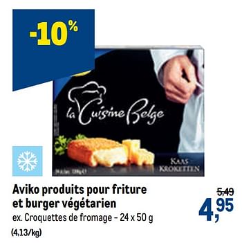 Promotions Aviko produits pour friture et burger végétarien croquettes de fromage - Aviko - Valide de 21/10/2020 à 03/11/2020 chez Makro