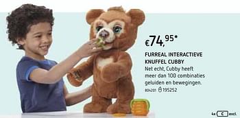 Promoties Furreal interactieve knuffel cubby - Hasbro - Geldig van 22/10/2020 tot 06/12/2020 bij Dreamland