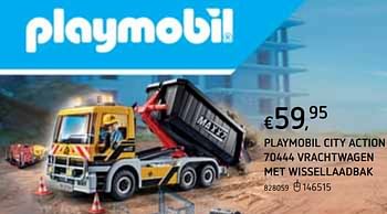 Promoties Playmobil city action 70444 vrachtwagen met wissellaadbak - Playmobil - Geldig van 22/10/2020 tot 06/12/2020 bij Dreamland