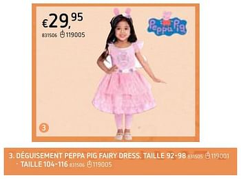 Promotions Déguisement peppa pig fairy dress. taille 92-98 - Peppa  Pig - Valide de 22/10/2020 à 06/12/2020 chez Dreamland
