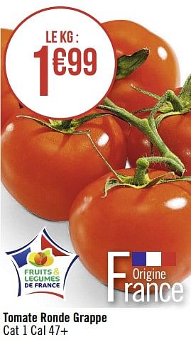 Promoties Tomate ronde grappe - Huismerk - Casino - Geldig van 20/10/2020 tot 24/10/2020 bij Super Casino