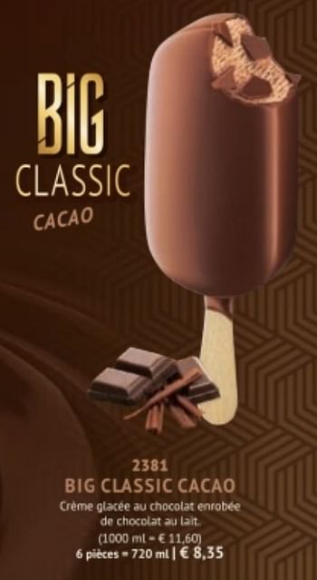 Promotions Big classic cacao - Produit maison - Bofrost - Valide de 28/09/2020 à 28/03/2021 chez Bofrost