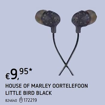 Promoties House of marley oortelefoon little bird black - House of Marley - Geldig van 22/10/2020 tot 06/12/2020 bij Dreamland
