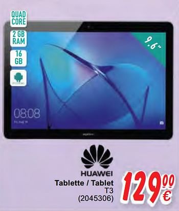 Promoties Huawei tablette - tablet t3 - Huawei - Geldig van 16/10/2020 tot 06/12/2020 bij Cora