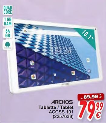 Promotions Archos tablette - tablet accss 101 - Archos - Valide de 16/10/2020 à 06/12/2020 chez Cora