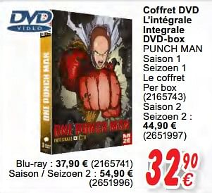 Promotions Coffret dvd l`intégrale integrale dvd-box punch man - Produit maison - Cora - Valide de 16/10/2020 à 06/12/2020 chez Cora