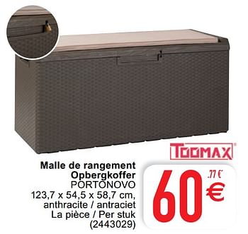 Promoties Malle de rangement opbergkoffer portonovo - Toomax - Geldig van 20/10/2020 tot 02/11/2020 bij Cora