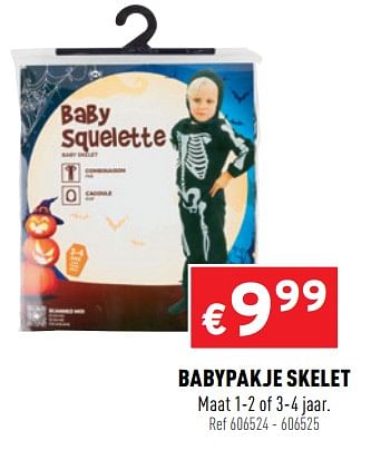 Promoties Babypakje skelet - Huismerk - Trafic  - Geldig van 21/10/2020 tot 25/10/2020 bij Trafic