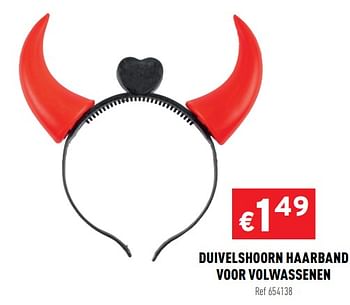 Promoties Duivelshoorn haarband voor volwassenen - Huismerk - Trafic  - Geldig van 21/10/2020 tot 25/10/2020 bij Trafic