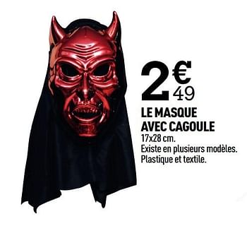 Promotions Le masque avec cagoule - Produit Maison - Centrakor - Valide de 12/10/2020 à 25/10/2020 chez Centrakor