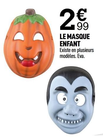 Promotions Le masque enfant - Produit Maison - Centrakor - Valide de 12/10/2020 à 25/10/2020 chez Centrakor