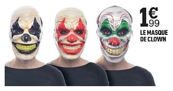 Promotions Le masque de clown - Produit Maison - Centrakor - Valide de 12/10/2020 à 25/10/2020 chez Centrakor
