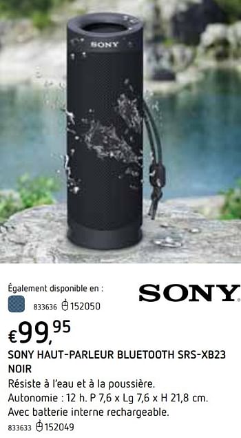 Promotions Sony haut-parleur bluetooth srs-xb23 noir - Sony - Valide de 22/10/2020 à 06/12/2020 chez Dreamland