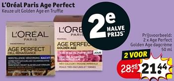 Promoties Age perfect golden age dagcrème - L'Oreal Paris - Geldig van 20/10/2020 tot 25/10/2020 bij Kruidvat
