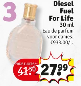 Promoties Diesel fuel for life edp - Diesel - Geldig van 20/10/2020 tot 25/10/2020 bij Kruidvat