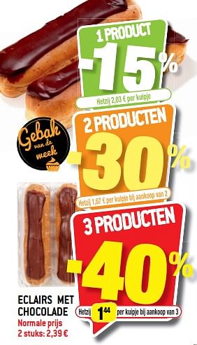 Promoties Eclairs met chocolade - Huismerk - Smatch - Geldig van 21/10/2020 tot 27/10/2020 bij Smatch