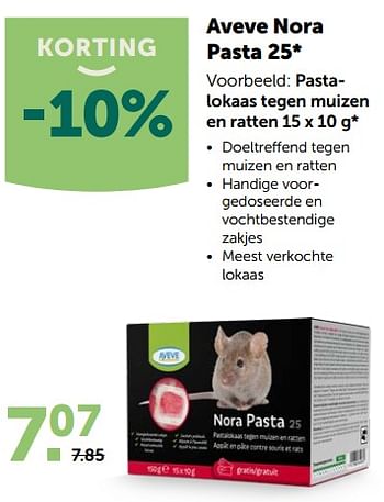 Promotions Aveve pastalokaas tegen muizen en ratten - Aveve - Valide de 21/10/2020 à 31/10/2020 chez Aveve