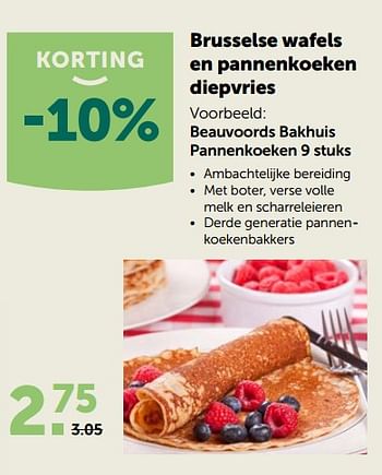 Promoties Beauvoords bakhuis pannenkoeken - Huismerk - Aveve - Geldig van 21/10/2020 tot 31/10/2020 bij Aveve