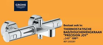 Promoties Thermostatische bad-douchemengkraan precision joy - Grohe - Geldig van 28/10/2020 tot 02/11/2020 bij Brico