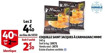 Promotions Coquille saint jacques à l`armagnac mmm! - MMM! - Valide de 21/10/2020 à 27/10/2020 chez Auchan Ronq