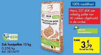 Promoties Zak houtpellets - Best Pellets - Geldig van 21/10/2020 tot 02/11/2020 bij Carrefour
